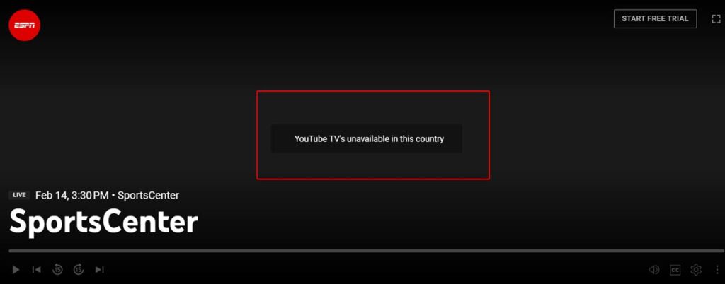 Youtube TV Error