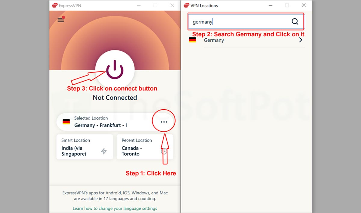 Connect ExpressVPN German